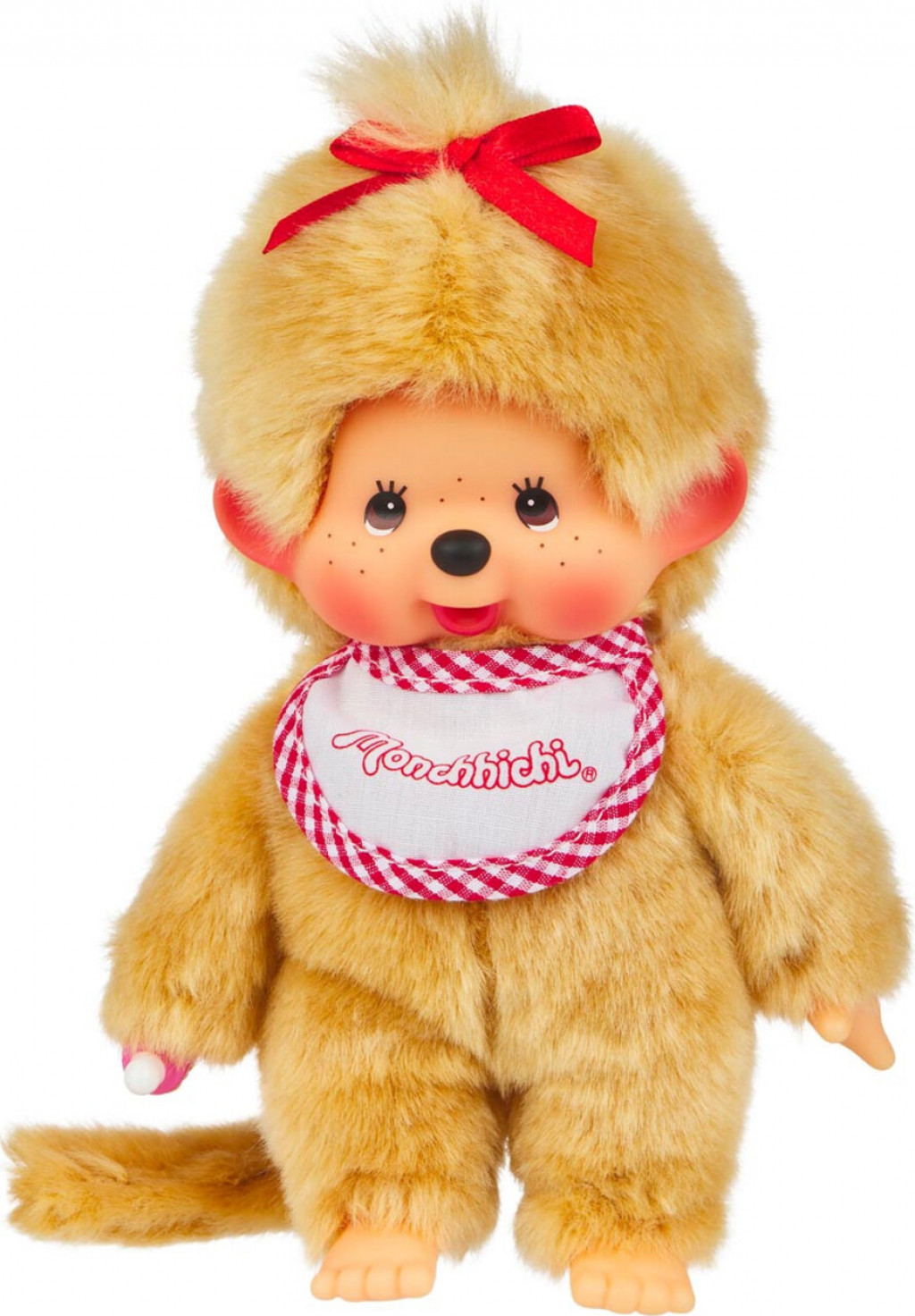 Monchhichi Monchhichi Mončiči dievča béžové s červeným podbradníkom 20cm