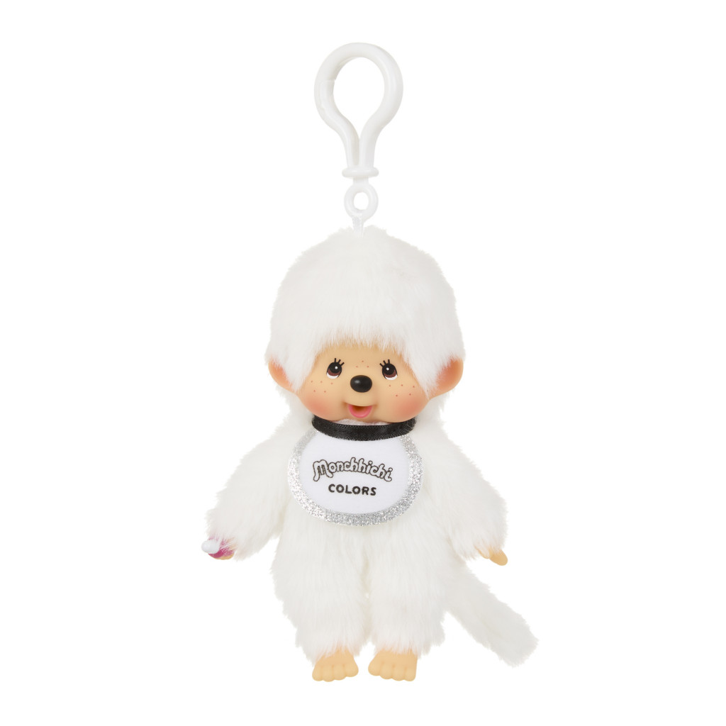 Monchhichi Monchhichi Mončiči colors biely chlapec s plastovým háčikom 14cm