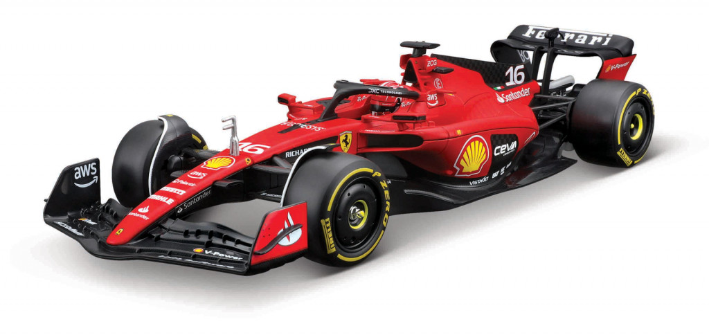Bburago Bburago - FORMULA RACING, Ferrari SF-23 (2023) v dekoratívnej krabičke, 16# Charles Leclerc, 1:24
