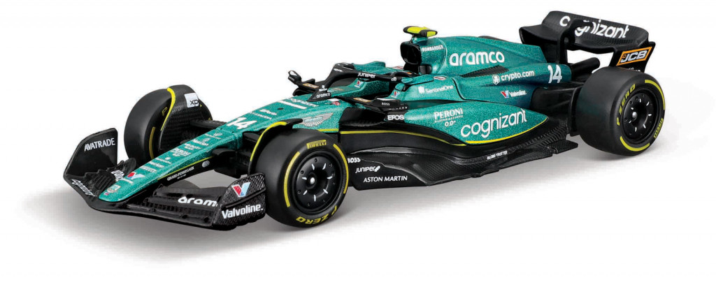 Bburago Bburago - RACE Formula F1, Team Aston Martin AMR23 (2023), #14 Fernando Alonso, 1:43
