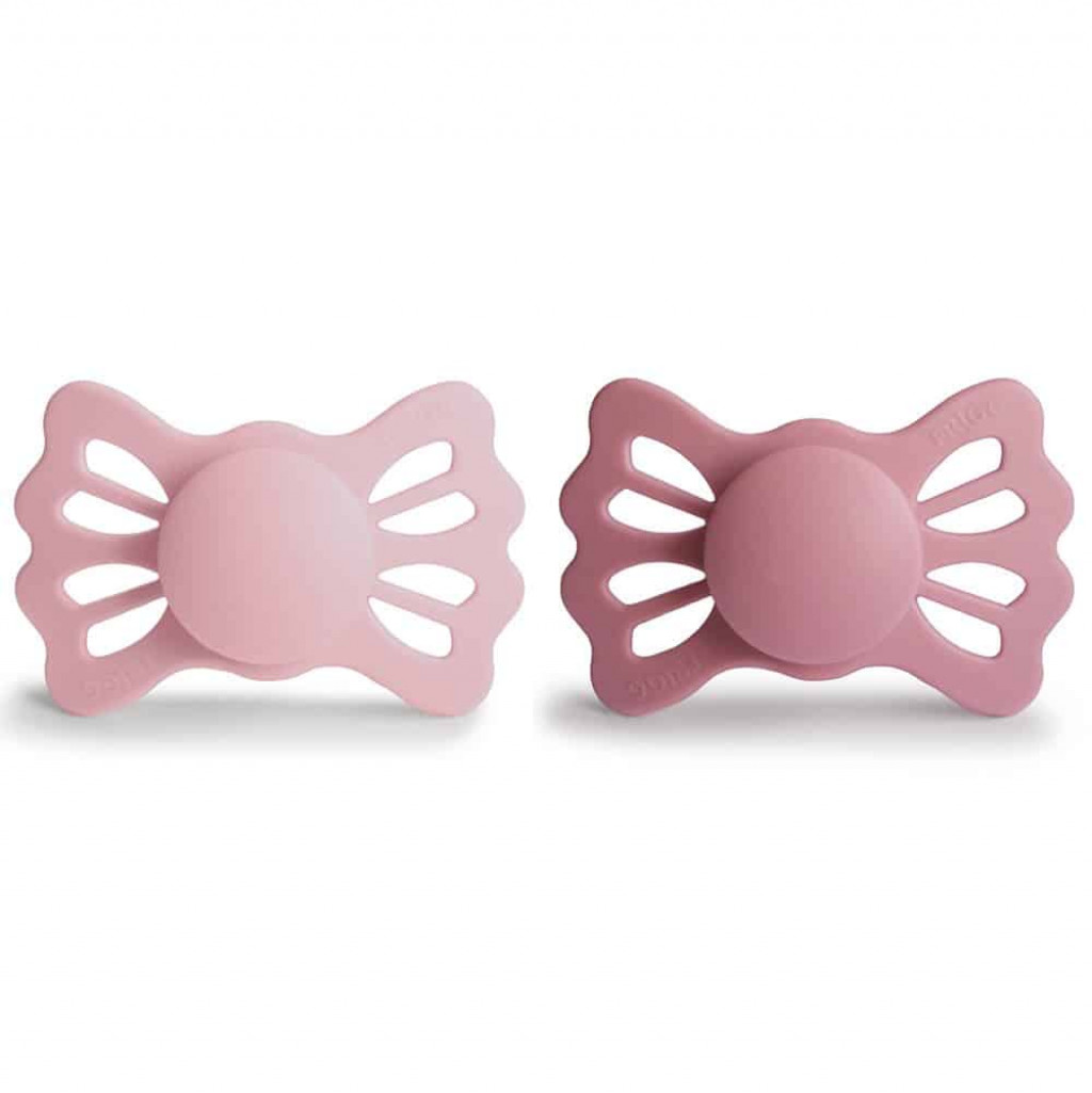Frigg Dvojbalenie symetrických cumlíkov frigg lucky cedar/ baby pink, 6-18m, silikón