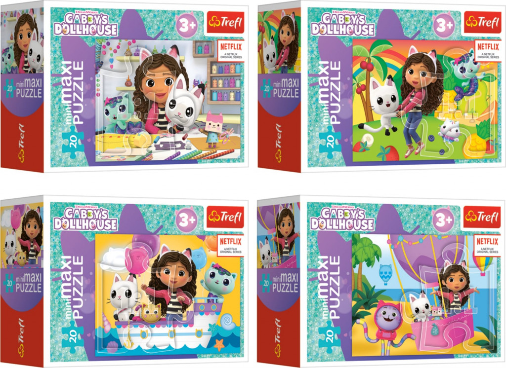 Trefl Trefl Puzzle miniMaxi 20 - Gabbyin farebný deň / Universal Gabby's Dollhouse