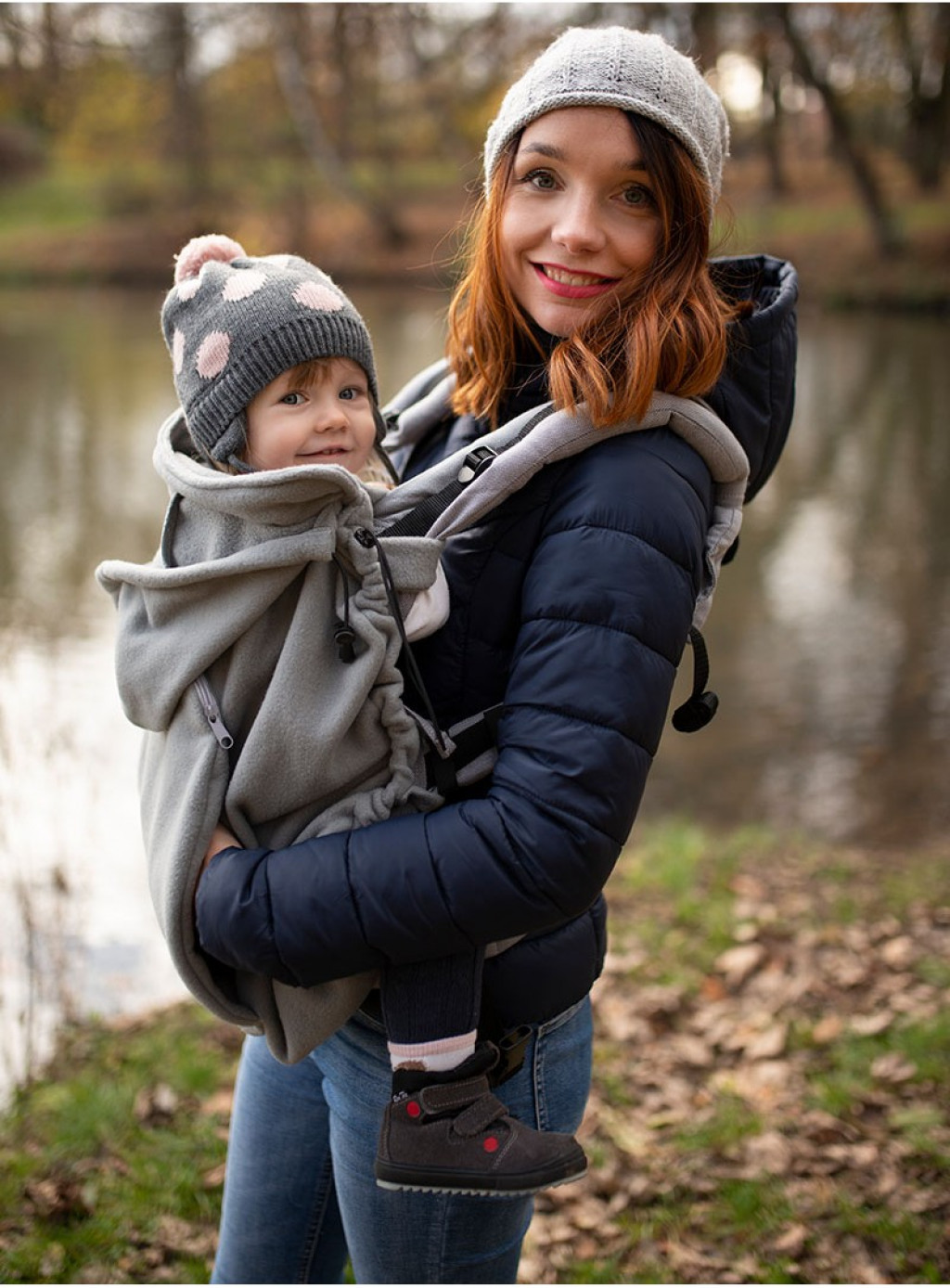 Kinder Hop Zatepľovacie vrecko na nosítko fleece Šedá šedá