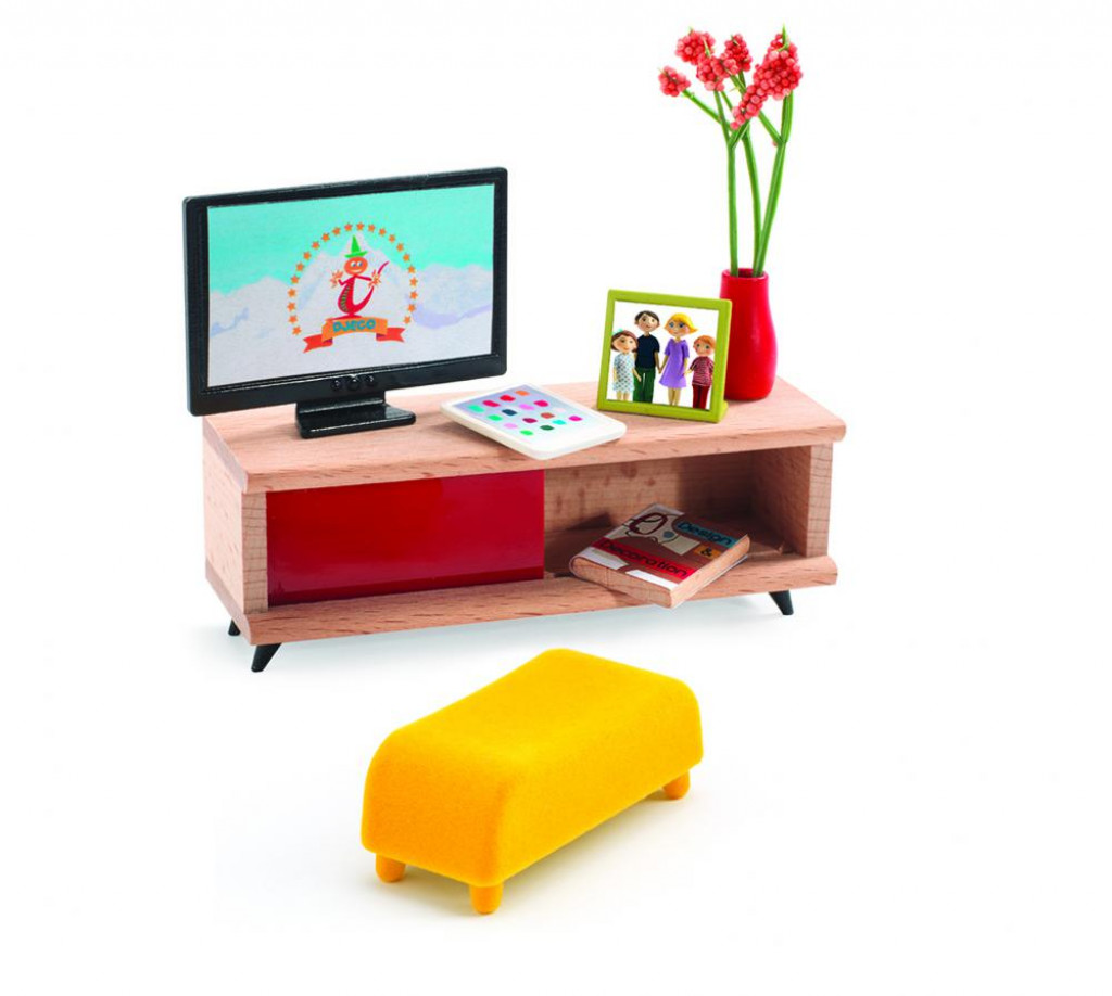 DJECO Doplnky k domu pre bábiky  TV izba