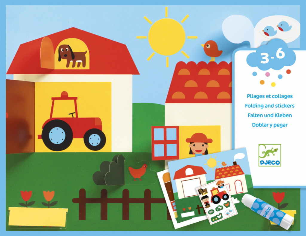 DJECO Koláž – Okienka a samolepky – Skrývačka
