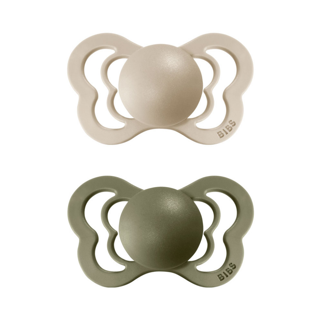 BIBS Couture ortodontické cumlíky zo silikónu 2ks - veľkosť 2 (Vanilla / Olive)
