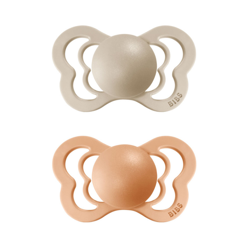 BIBS Couture ortodontické cumlíky zo silikónu 2ks - veľkosť 1 (Vanilla / Peach)