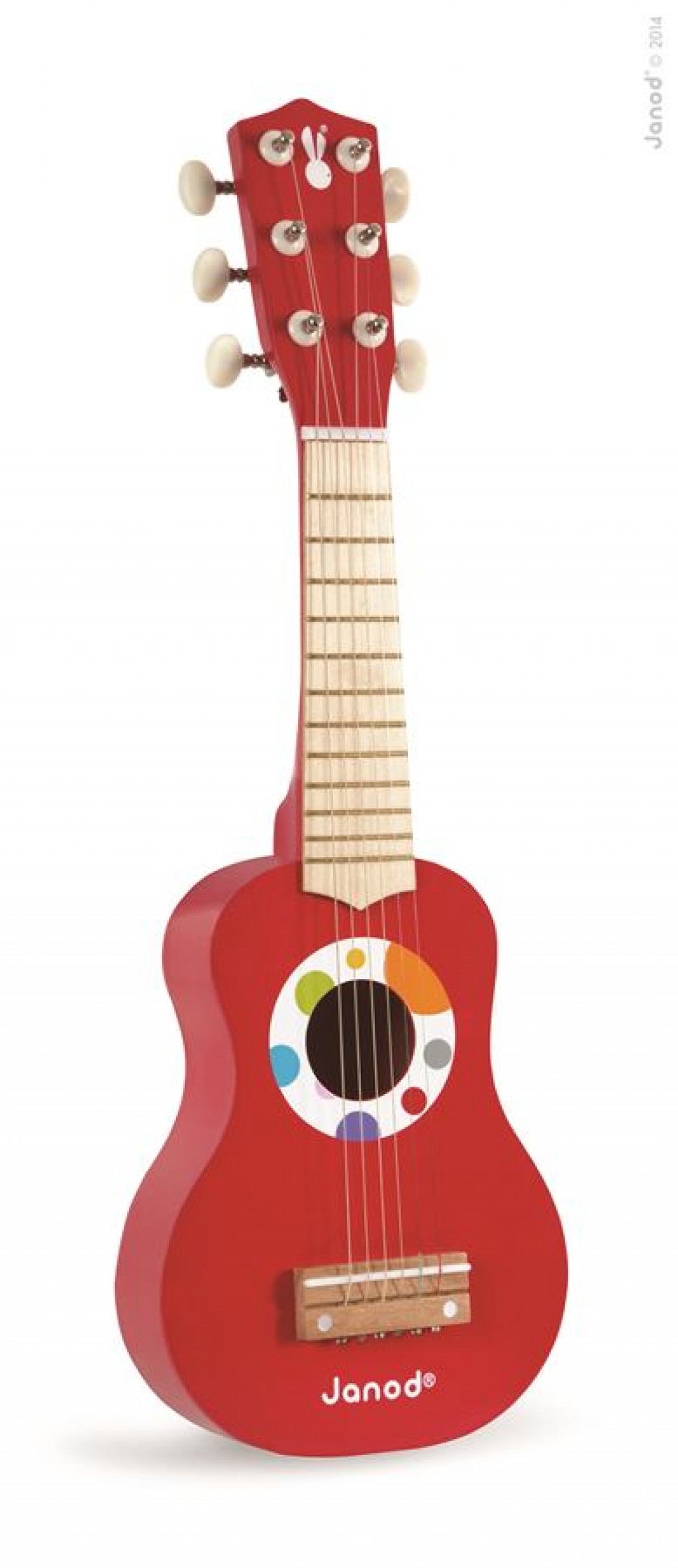 Janod Drevená prvá gitara pre deti Confetti červená