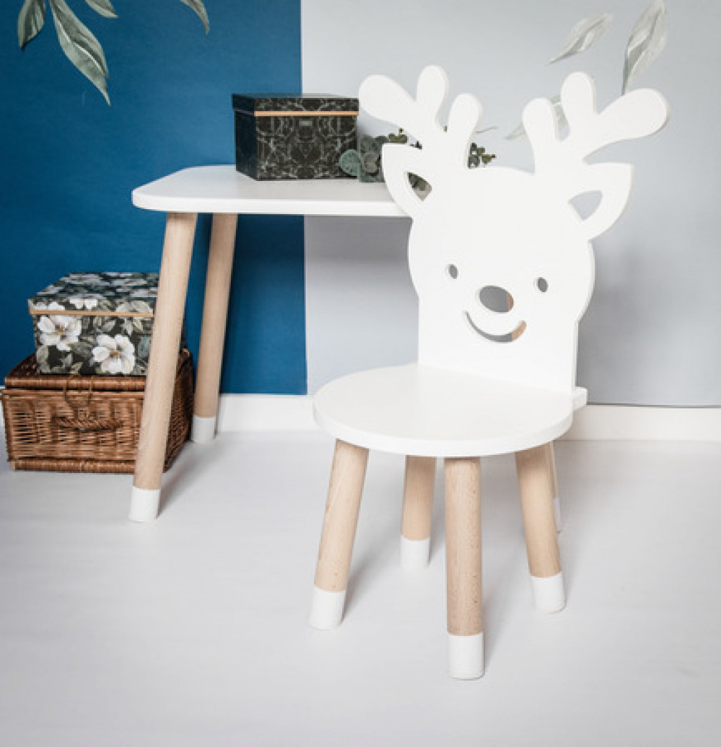 Elis design Detská stolička Jeleň farba: biela