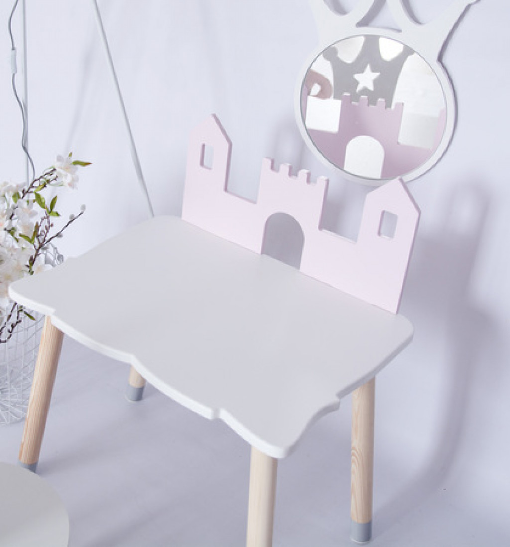 Elis design Detský stôl zámok farba: pastelovo ružová