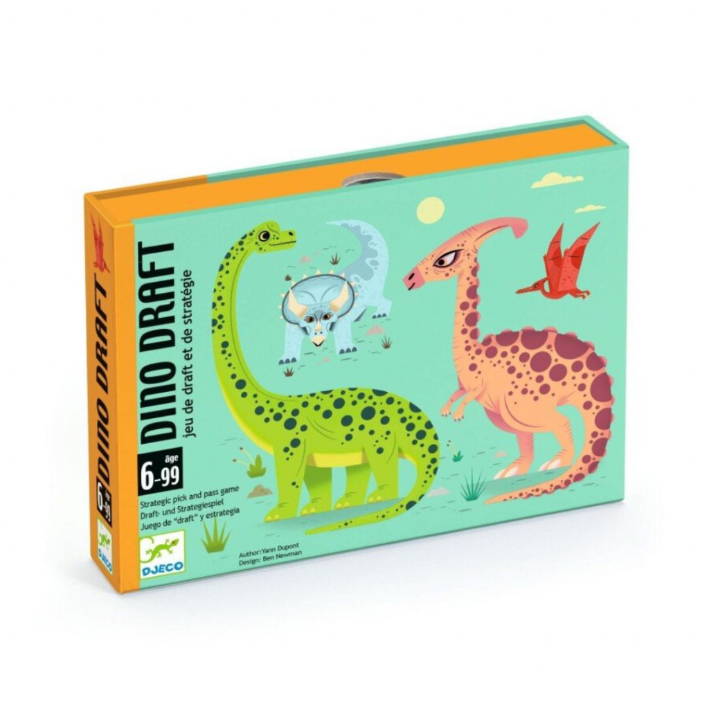DJECO Dino Draft: kartová hra, strategická, na princípe „podaj ďalej“