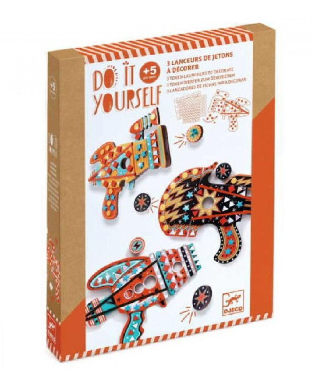DJECO DIY-Vytvor si sám: 3 žetónové gumipušky na ozdobenie mozaikou