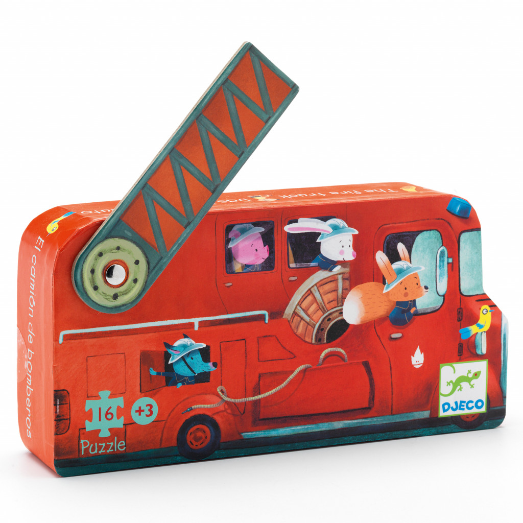 DJECO Siluetové puzzle: Požiarnické auto