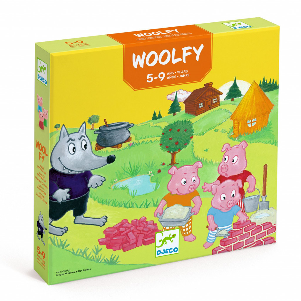 DJECO Woolfy: Spoločenská kooperatívna hra Vlk a 3 prasiatka
