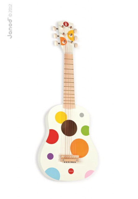 Drevená prvá gitara pre deti Confetti s reálnym zvukom 6 strún od 3-8 rokov - Poškodený tovar č.2