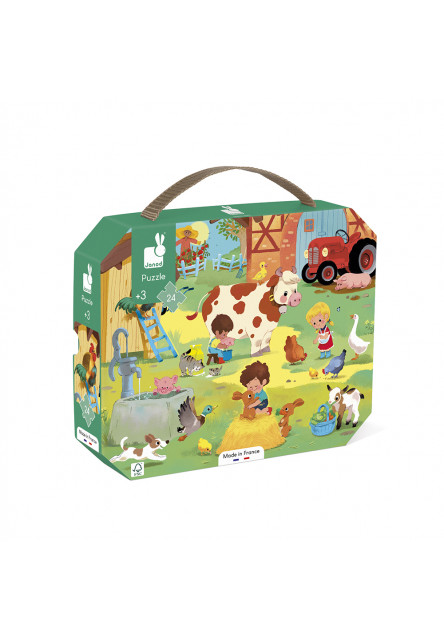 Puzzle Deň na farme v kufríku 24 ks - Poškodené