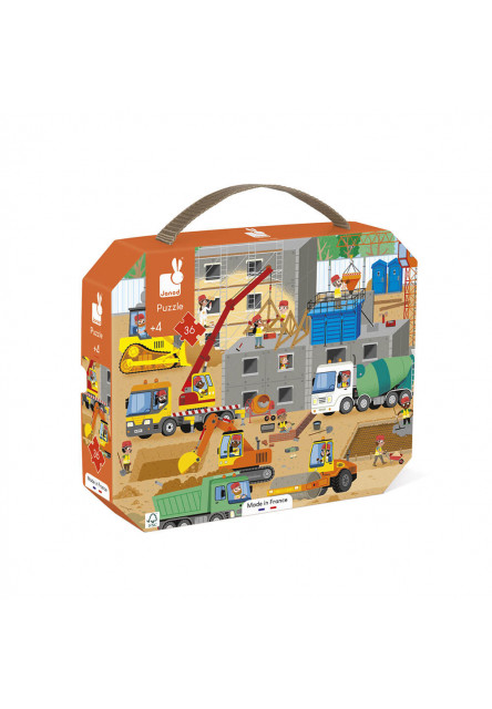 Puzzle Na stavbe v kufríku 36 ks - Poškodená krabica