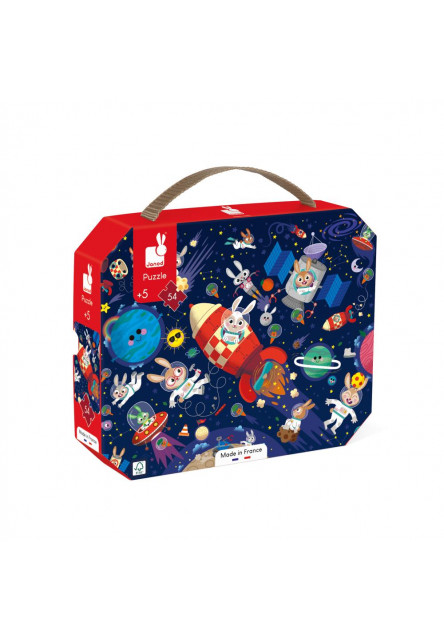 Puzzle v kufríku Raketa vo vesmíre 54 ks - Poškodená krabica