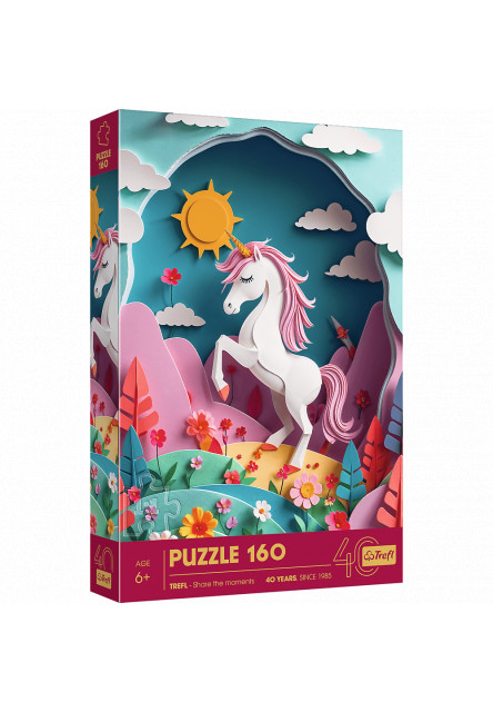 Trefl Puzzle 160 Výročné - Paper Art: Jednorožec - Poškodená krabica