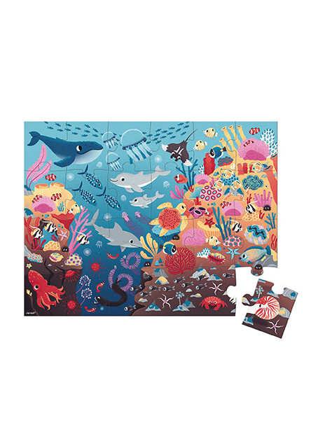 Magické puzzle Oceán s baterkou Janod