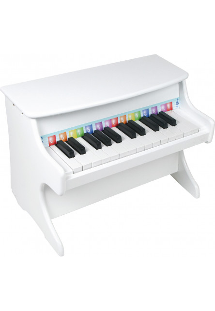 Dřevěná muzikální hračka Klavír bílý