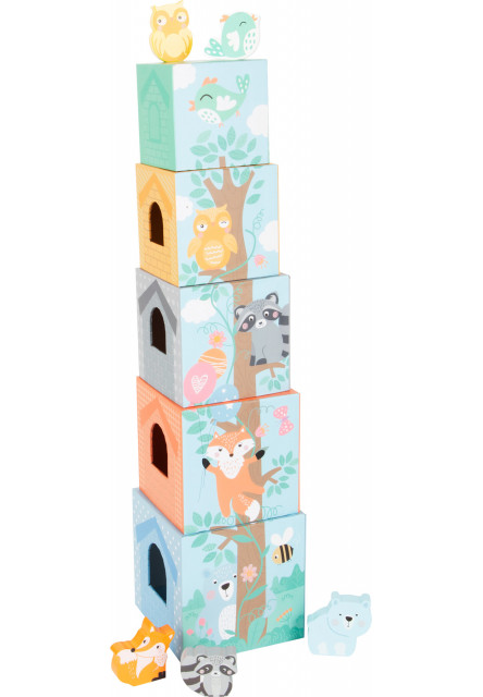 Skladacia veža pastelová so zvieratkami Small Foot