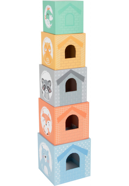 Skladacia veža pastelová so zvieratkami