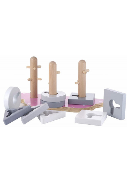 Drevené puzzle (ružový obláčik)