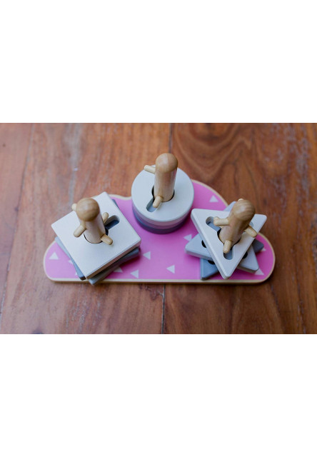 Drevené puzzle (ružový obláčik)