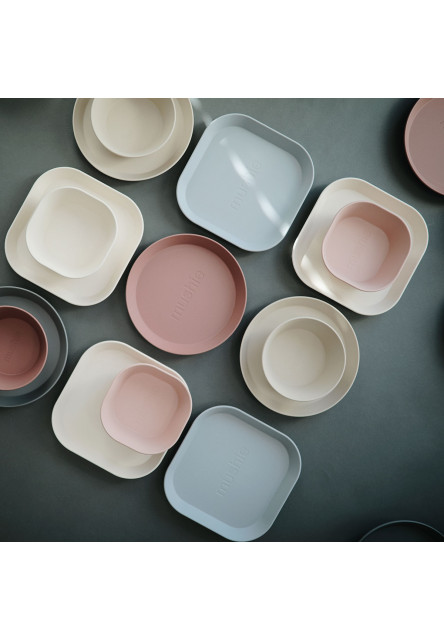 Okrúhle obedové misky mushie - powder blue