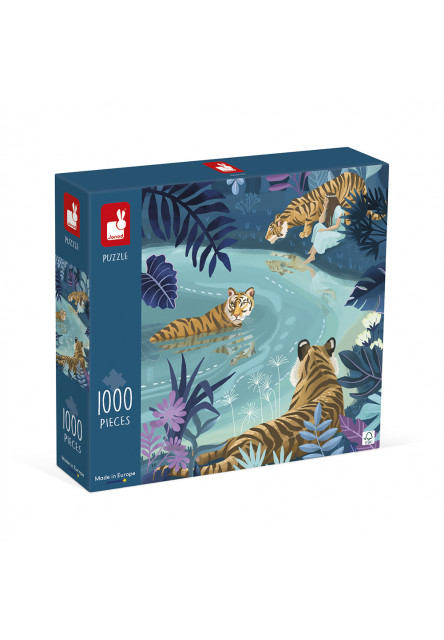 Art puzzle Tigre pri splne mesiaca 1000 ks