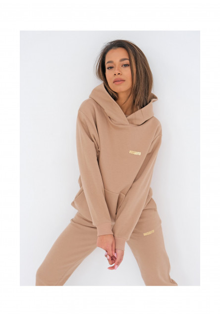 Dámska mikina Latte beige s kapucňou I love milk