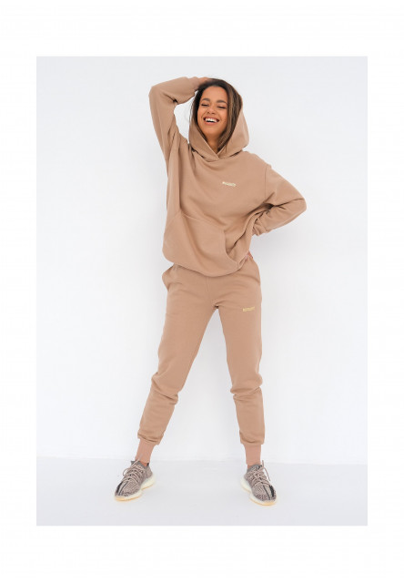Dámska mikina Latte beige s kapucňou
