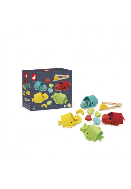 Montessori hračka na triedenie Veľryby