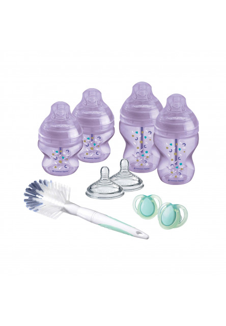 Set dojčenských fliaš advanced ANTI-COLIC, zmiešané veľkosti 9ks, Fialová