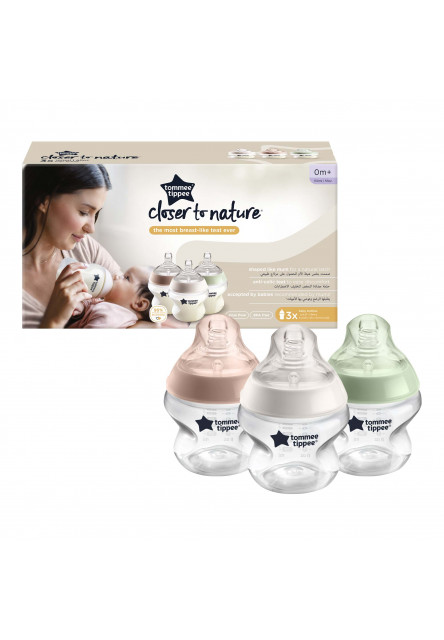 Set dojčenských fliaš, 150 ml, rôzne farby, 3ks