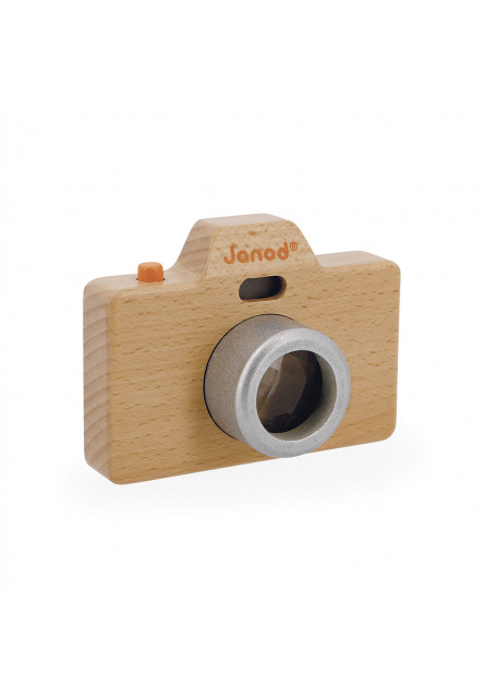 Detský drevený fotoaparát so zvukom a svetlom