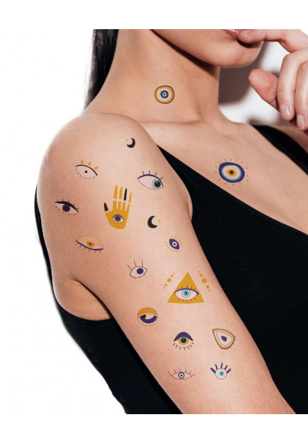 TATTonMe Vodeodolné dočasné tetovačky Hypno Eyes mix