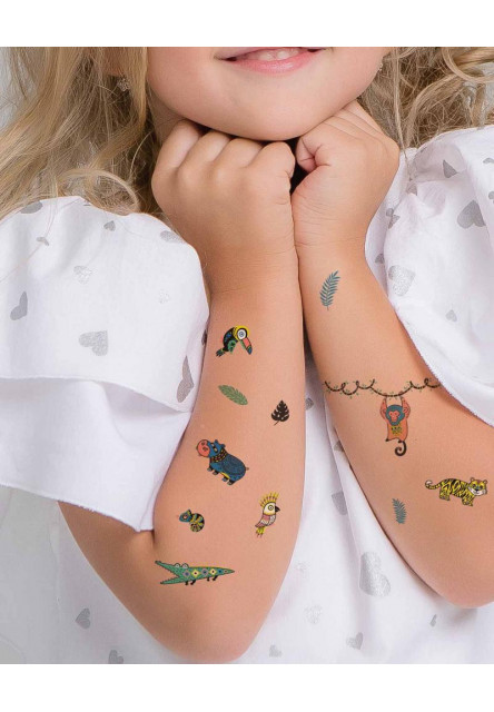 TATTonMe Vodeodolné dočasné tetovačky pre deti Džungľa mix