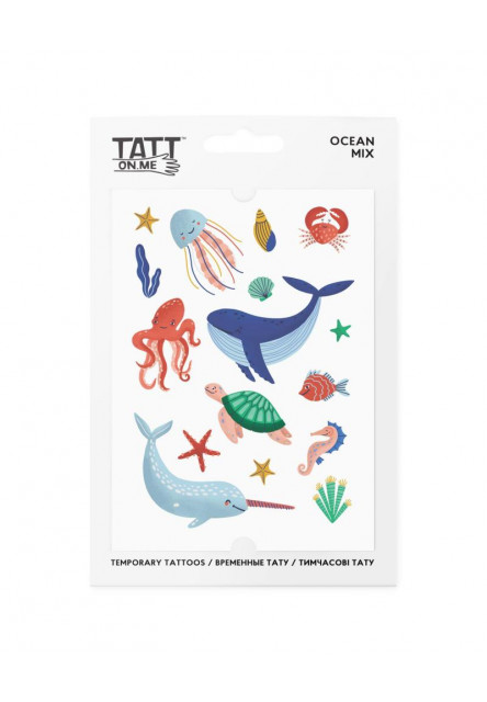 TATTonMe Vodeodolné dočasné tetovačky pre deti Oceán mix