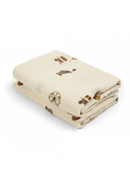 Bao Mušelínové plienky 2 ks Creme/Circus