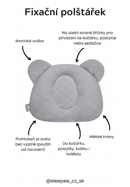 Fixačný vankúš Sleepee Royal Baby Teddy Bear Green