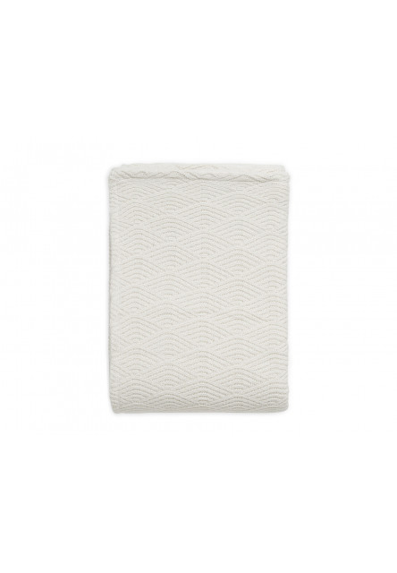 Deka pletená / fleece 75x100 cm River Knit Cream White Jollein