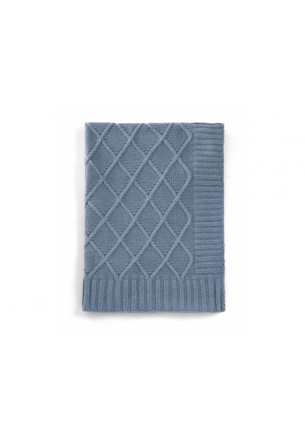 Pletená deka modrý denim