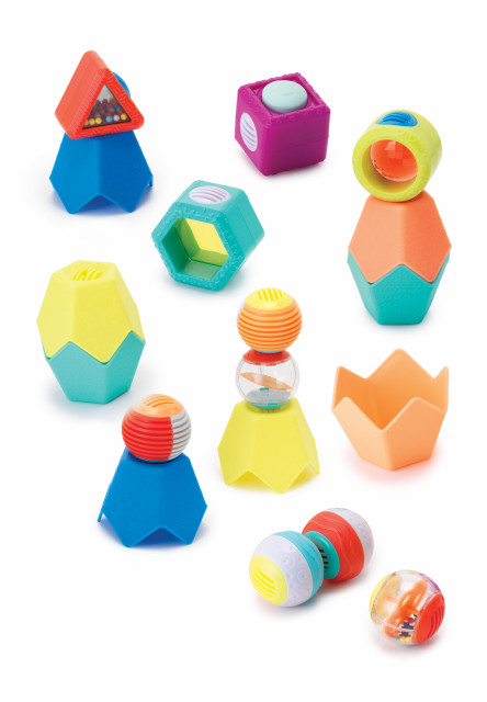Súprava senzorických hračiek Loptičky, kocky & tégliky Infantino