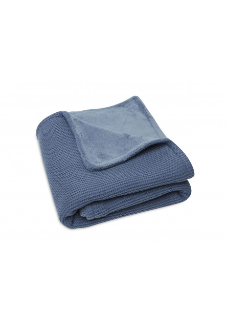 Deka pletená / fleece 75x100 cm Basic Knit Jeans Blue Jollein
