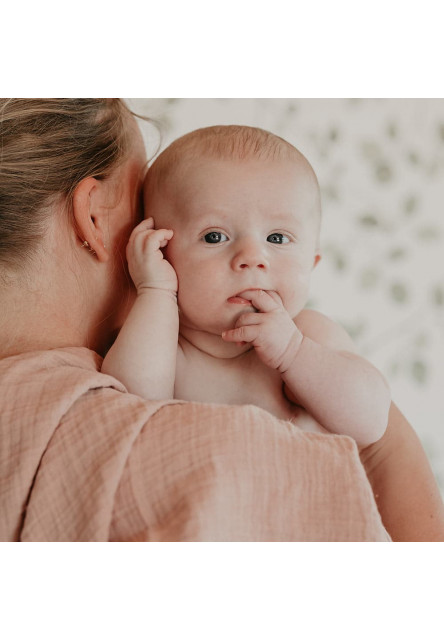 Mušelínová zavinovačka z BIO bavlny (Baby Blue)