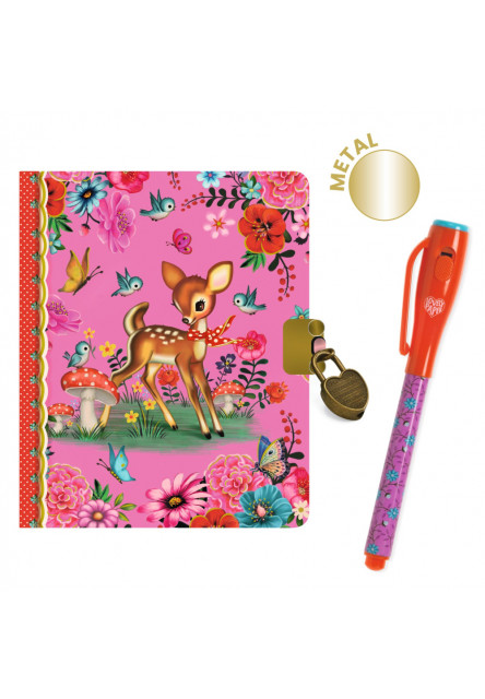 Fiona: tajný malý zápisník s čarovným perom,  zámkom a kľúčikom z kolekcie Lovely Paper DJECO
