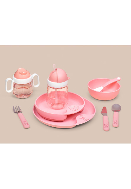 Detská jedálenská sada Mio 3-dielna Deep Pink