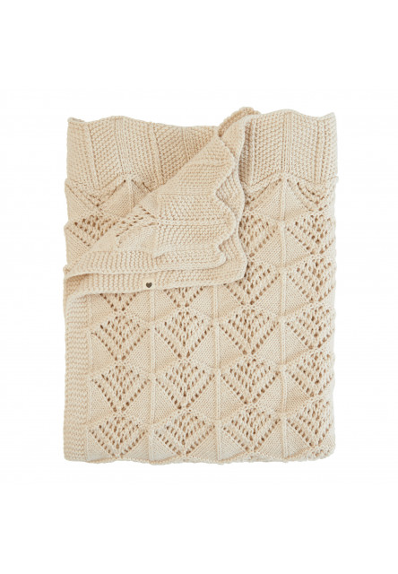 Pletená vlnkovaná deka z BIO bavlny (Ivory) BIBS